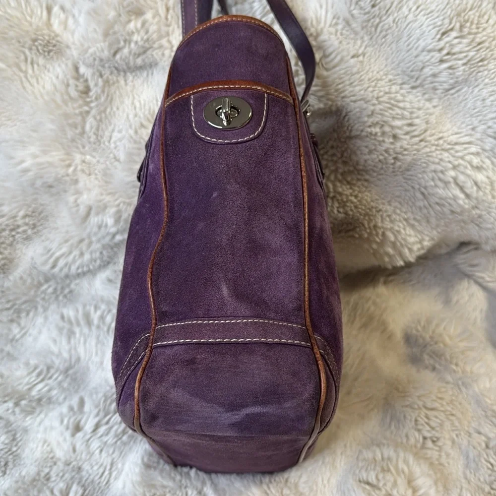 COACH PURPLE SUEDE BAG - Picture 9 of 16